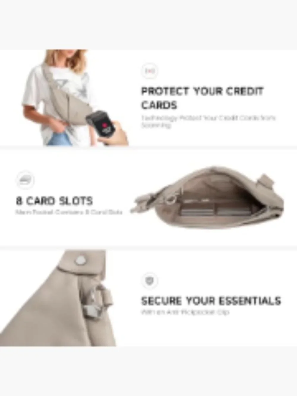 Genuine Leather Anti-Theft Crossbody Sling Bag for Women Men RFID Blocking
